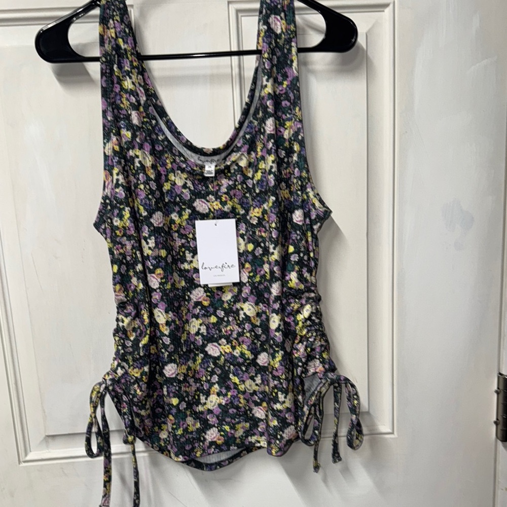 love, Fire Multicolor Floral Tank Top